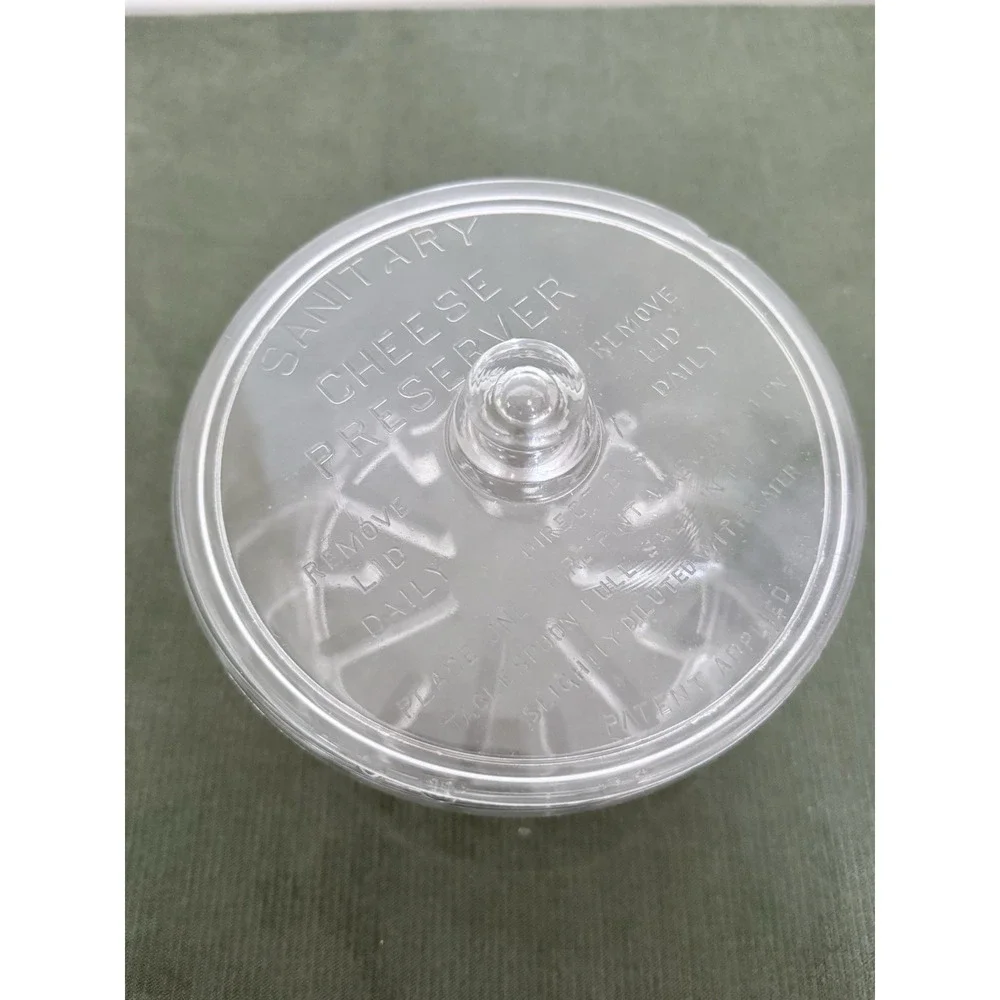Vintage‎ Glass Round Sanitary Cheese Preserver With Lid